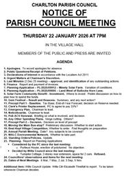 Parish Council Meeting Thu 22 Jan 26